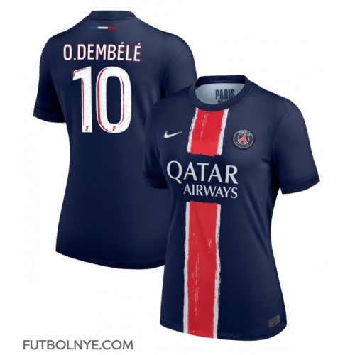 Camiseta Paris Saint-Germain Ousmane Dembele #10 Primera Equipación para mujer 2024-25 manga corta